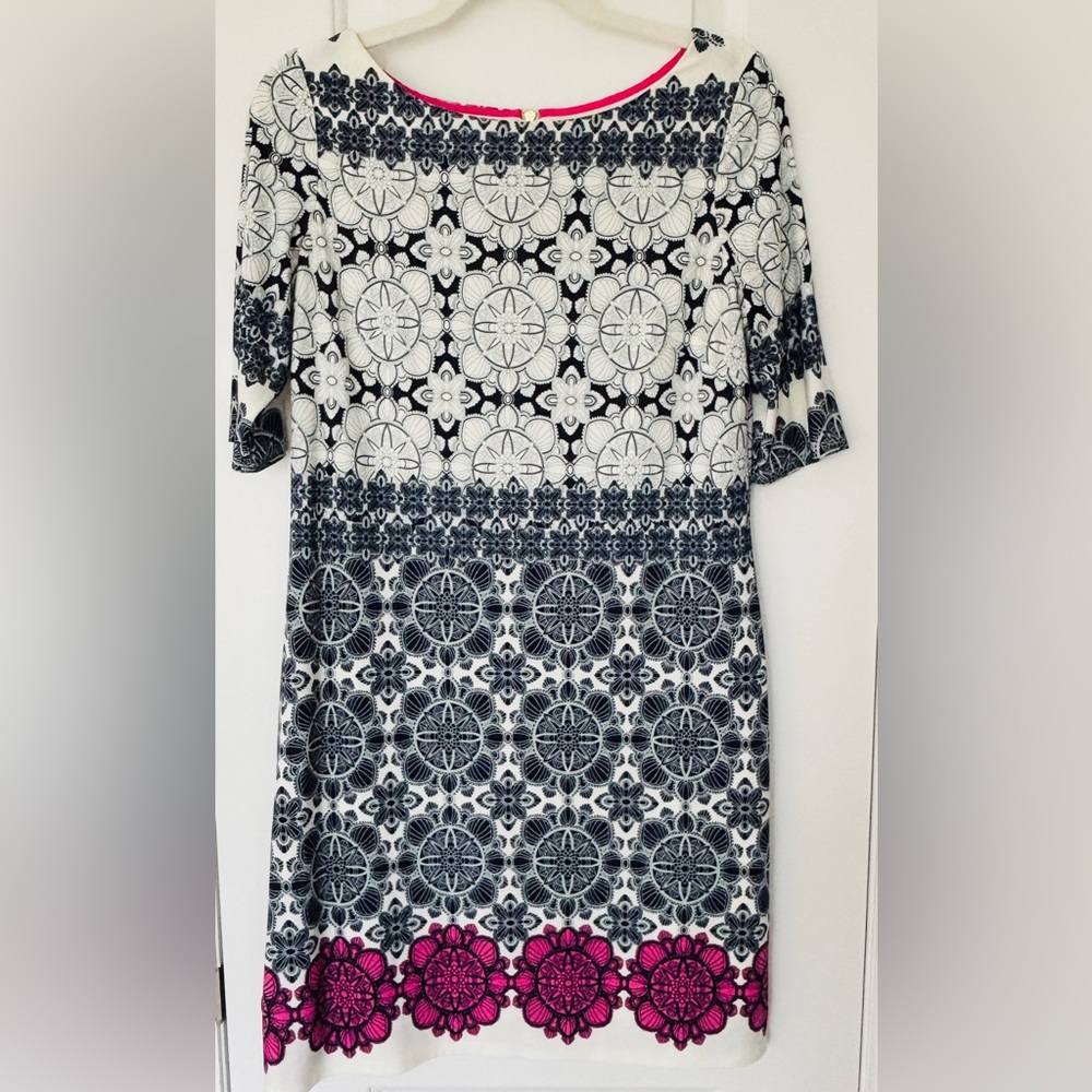 Elegant Black and White Floral Dress